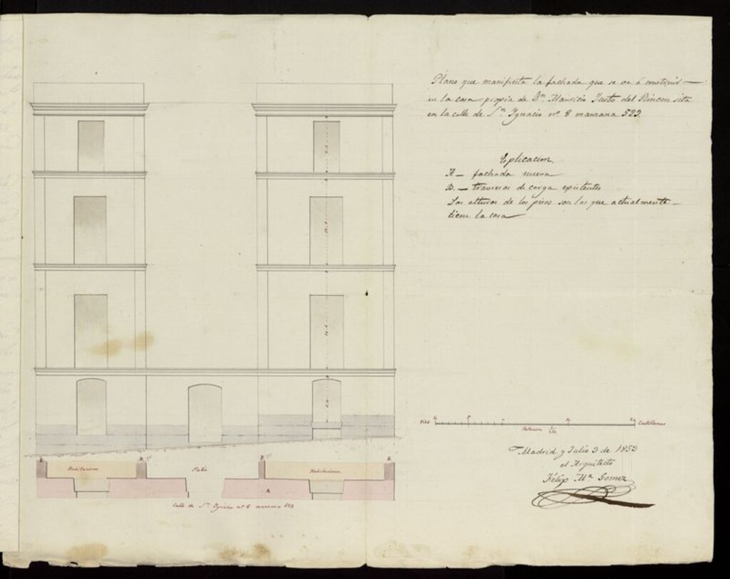 Miniatura de D. Mauricio Justo del Rincón, sobre edificación calle de S. Ignacio nº 8