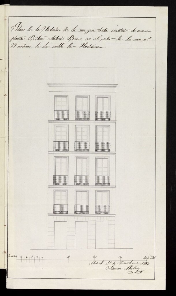Miniatura de D. José Antonio Bravo, sobre edificación calle Hortaleza nº 29