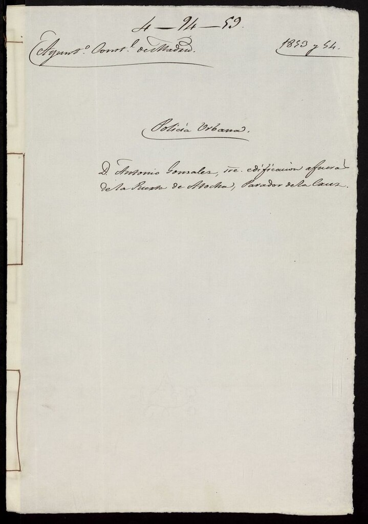 Miniatura de D. Antonio González, sobre edificación afueras de la Puerta de Atocha, Parador de la Cruz
