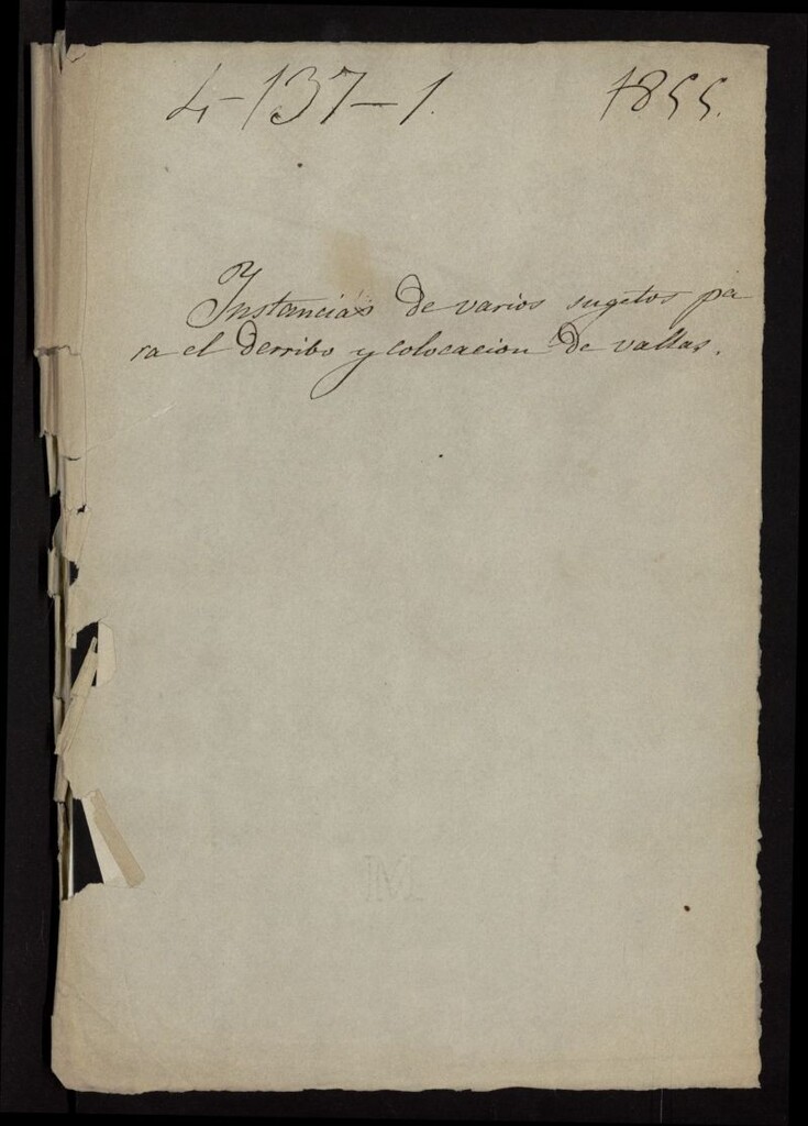 Miniatura de D. Emilio Peñalva, en solicitud de licencia para ejecutar varias obras en su casa calle de Juan de Dios, nº 13, Barrio de Chamberí. (1855)