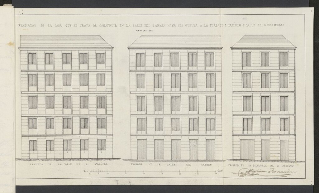 Miniatura de D. Pedro Esteban sobre, permiso para ejecutar varias obras que faltan con objeto de utilizar la zona existente calle de la Pasión nº 3 (actual calle de Fray Ceferino González), manzana 73. (1854)