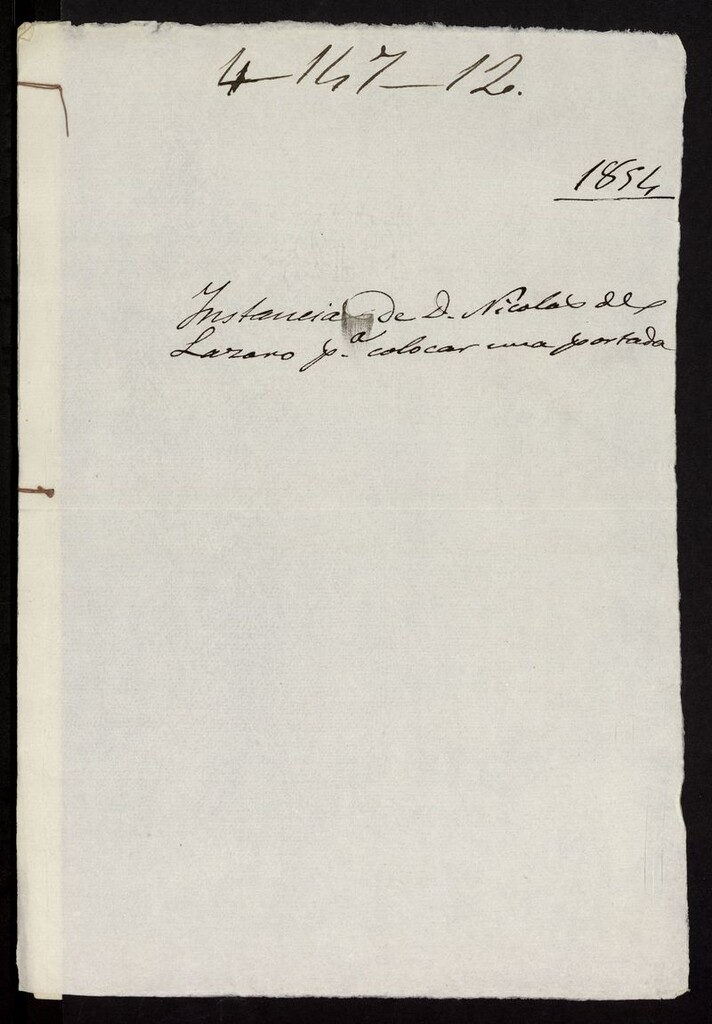 Miniatura de D. Nicolás de Lázaro, para colocar una portada. (1854)