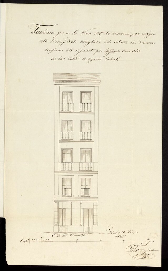 Miniatura de Sobre construcción de la casa calle del Carmen, nº 14. (1854)