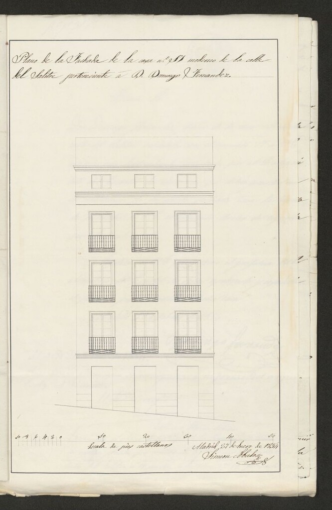Miniatura de D. Domingo Fernández, sobre edificación calle del Salitre nº 17. (1854)