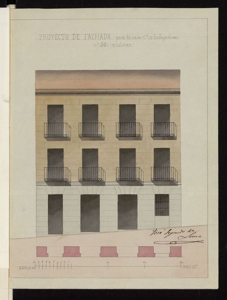 Miniatura de D. Benito Martínez, sobre construcción una casa en la calle de Embajadores, nº 56. (1854)