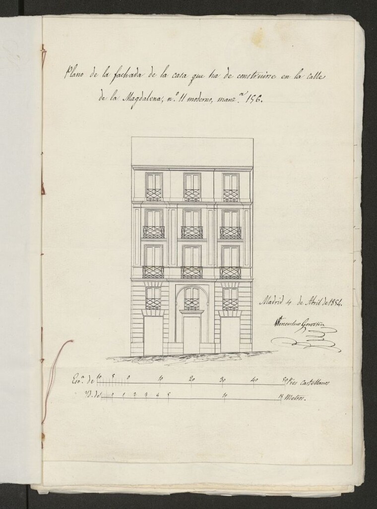 Miniatura de D. Manuel Francisco Ursain, apoderado del Sr. Conde de Patilla, sobre edificación calle de la Magdalena nº 11, manzana 156. (1854)