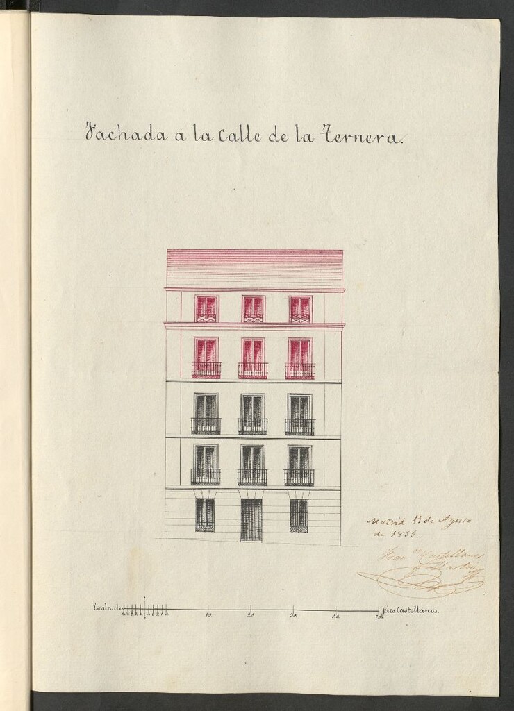 Miniatura de D. José Mª Losarcos, sobre levantar un piso 3º y sotabanco en la casa de la calle Ternera nº 6 nuevo.