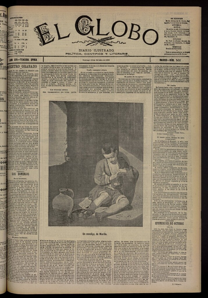 Miniatura de El Globo : diario ilustrado del 12 de octubre de 1890, nº 5456
