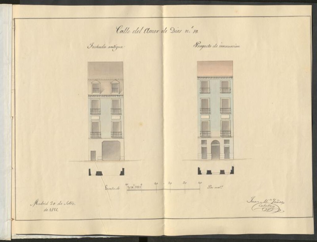 Miniatura de Dª Josefa Caballero, sobre reformar la fachada de la casa del Amor de Dios nº 19