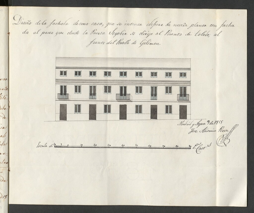 Miniatura de D. Matías Calbito, sobre construir una casa en las afueras de la Pta. de Toledo y a las inmediaciones del Parador Gilimón