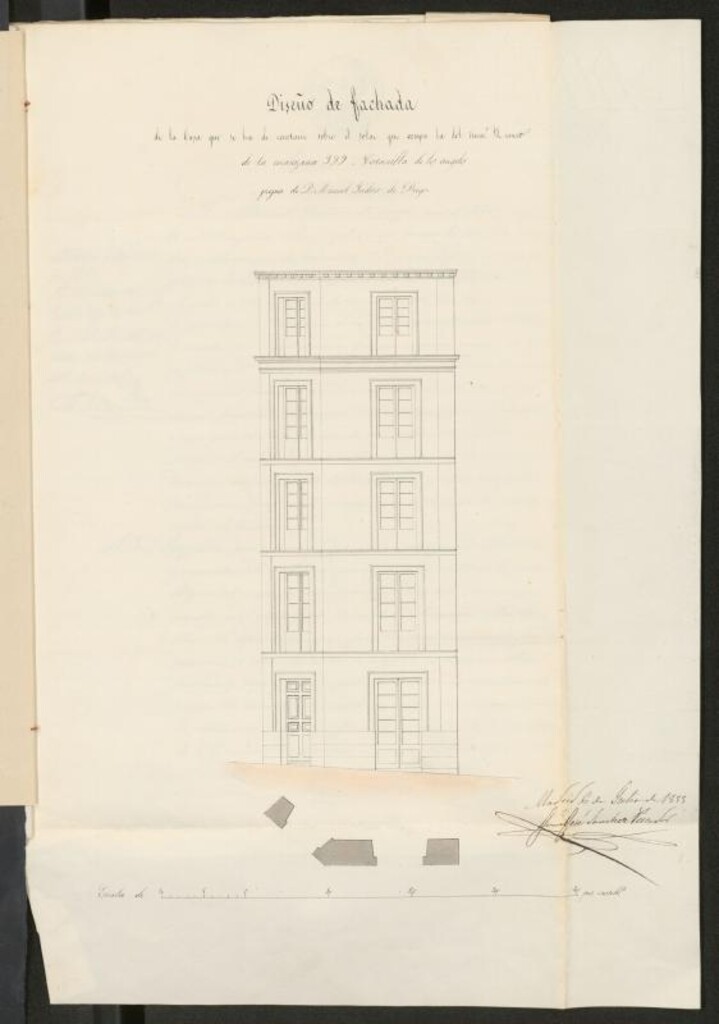 Miniatura de D. Manuel Isidoro de Diego, sobre construir de nueva planta la casa Costanilla de los Ángeles nº 12.