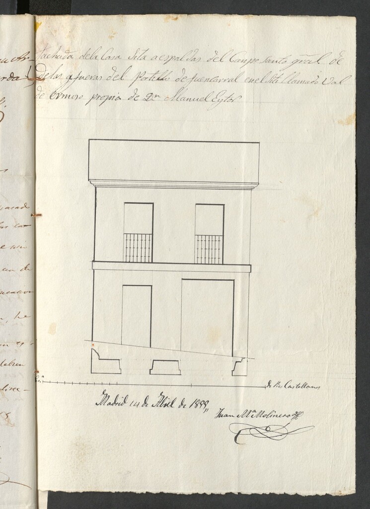 Miniatura de D. Manuel Eitor, sobre construir una casa en las afueras del Porillo de Fuencarral, sitio llamado Vallehermoso