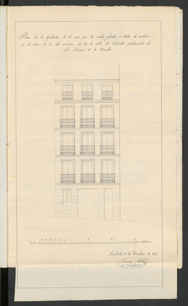 Miniatura de D. Pedro Fernández Solloso, sobre construir una casa en la calle de Valverde nº 42 nuevo