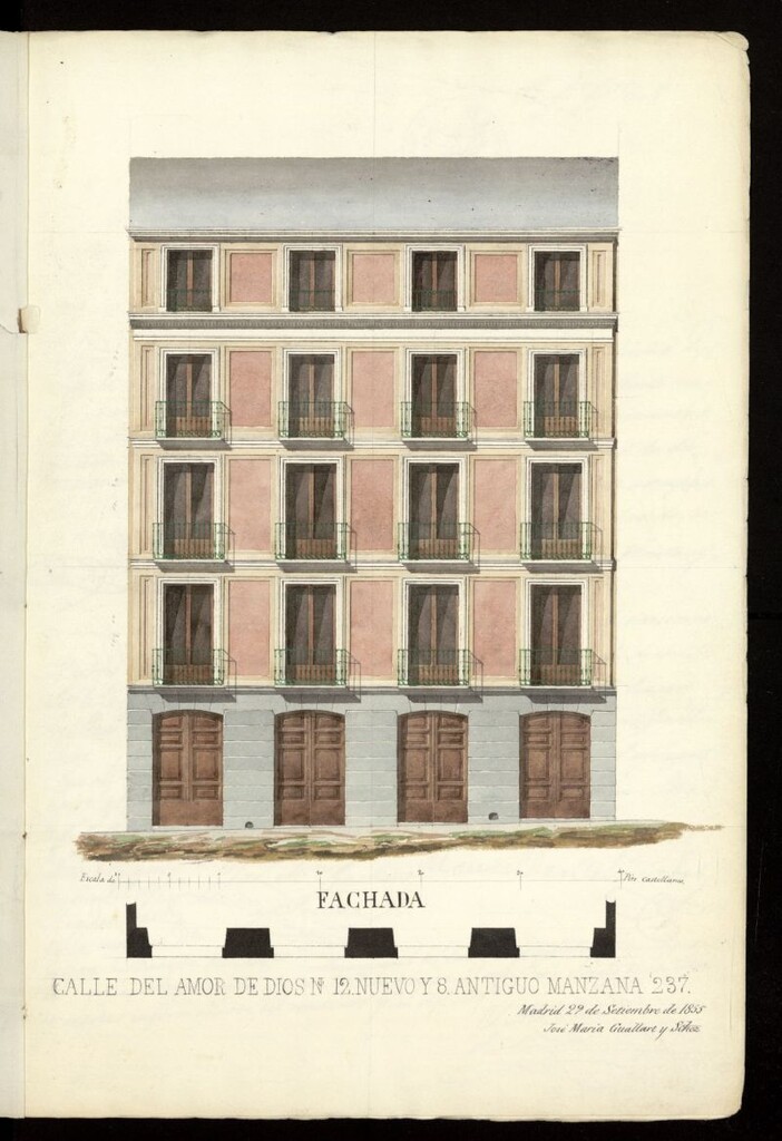 Miniatura de D. Manuel de Molinuevo, sobre construir de nueva planta la casa calle del Amor de Dios nº 12 nuevo manzana 237