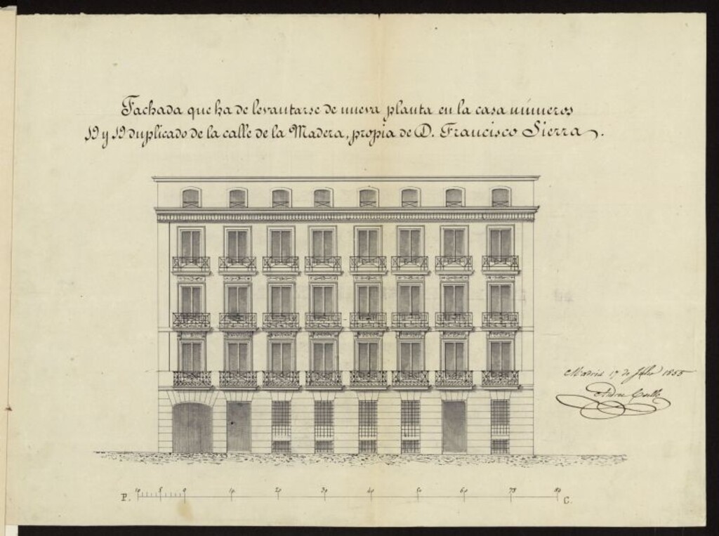 Miniatura de D. Francisco Rodríguez Sierra, sobre construir una casa en la calle de la Madera Baja nº 19.