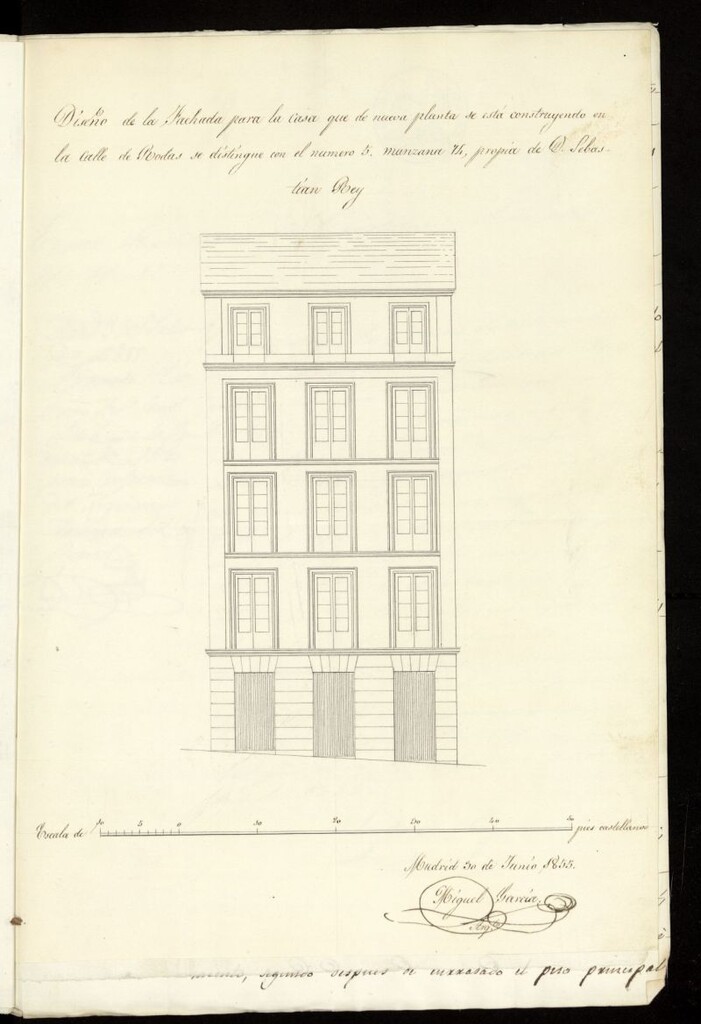 Miniatura de D. Sebastián Rey, sobre construir una casa en la calle de Rodas, nº 5 manzana 74.