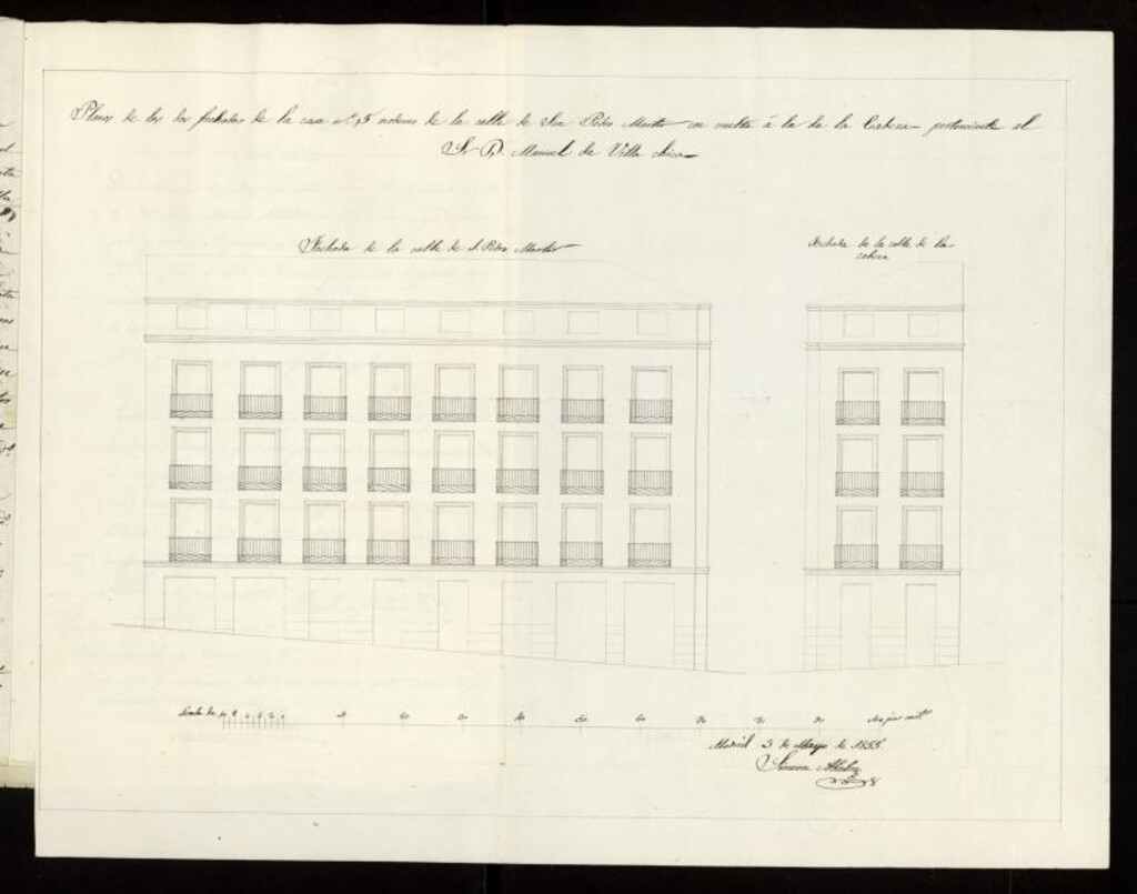 Miniatura de D. Manuel de Villachica, sobre construir una casa calle de San Pedro Mártir nº 5 nuevo manzana 10.