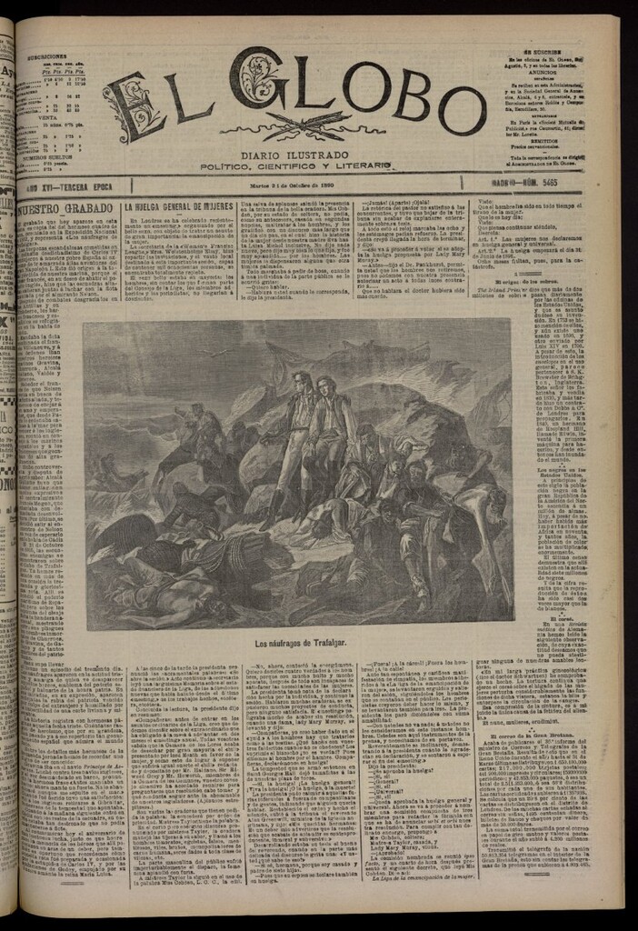 Miniatura de El Globo : diario ilustrado del 21 de octubre de 1890, nº 5465