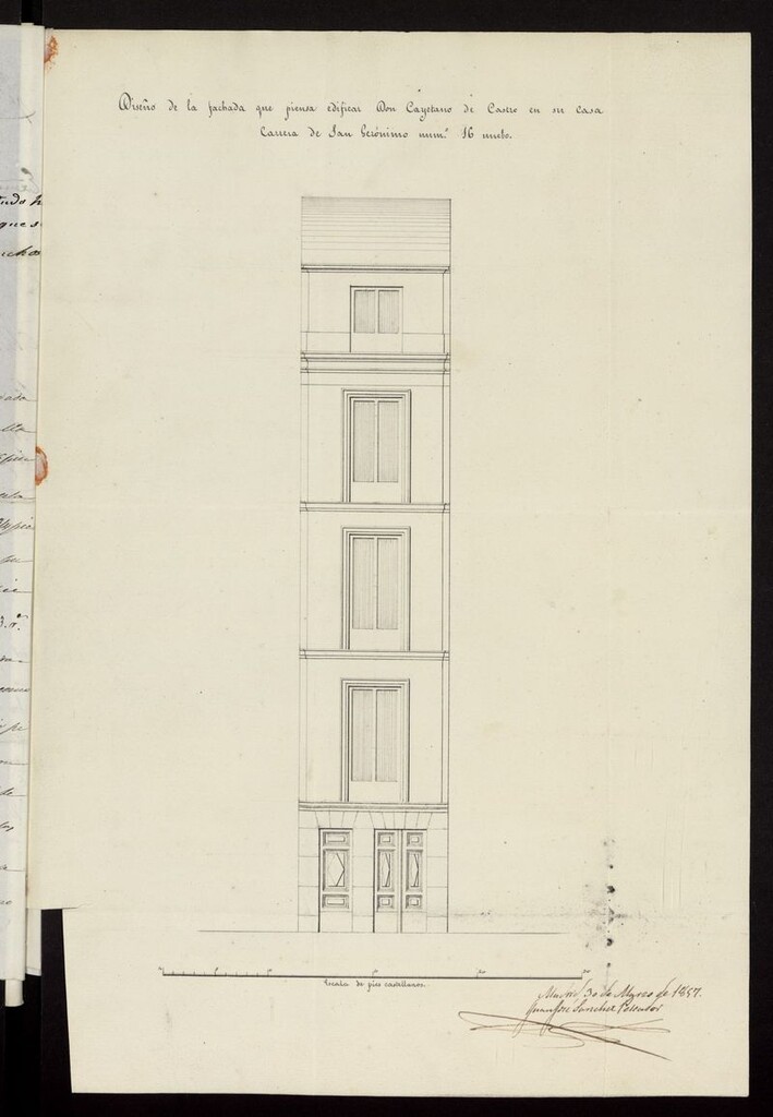 Miniatura de D. Cayetano de Castro, licencia para hacer obras en su casa Carrera de S. Jerónimo nº 16