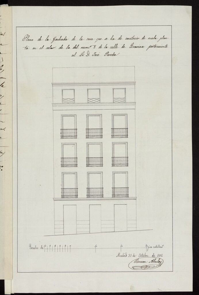 Miniatura de D. José de Pereda, sobre construir de nueva planta una casa calle de Gravina nº 8, manzana 317. (1856)