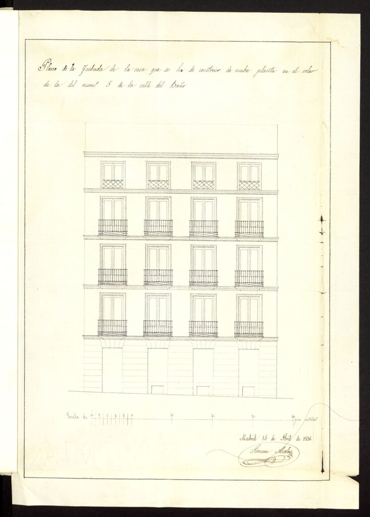 Miniatura de D. Lorenzo Herrera, licencia para demoler y edificar de nuevo la casa calle del Baño, nº 5