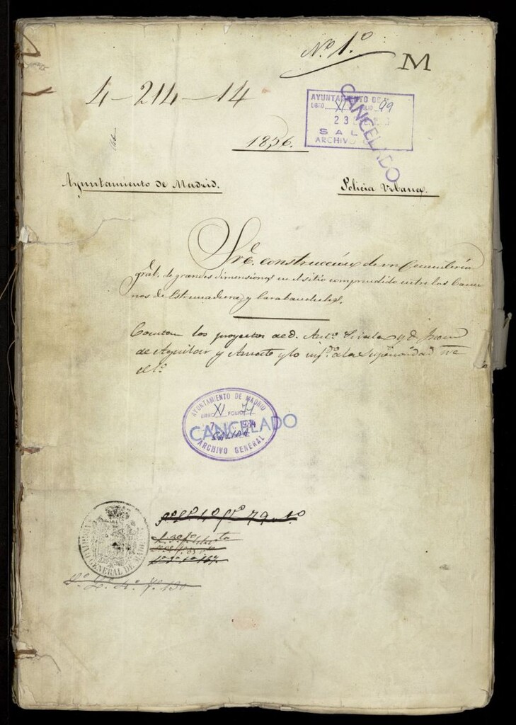 Miniatura de Sobre construcción de un cementerio gral. de grandes dimensiones en el sitio comprendido entre los caminos de Extremadura y los Carabancheles. (1856)