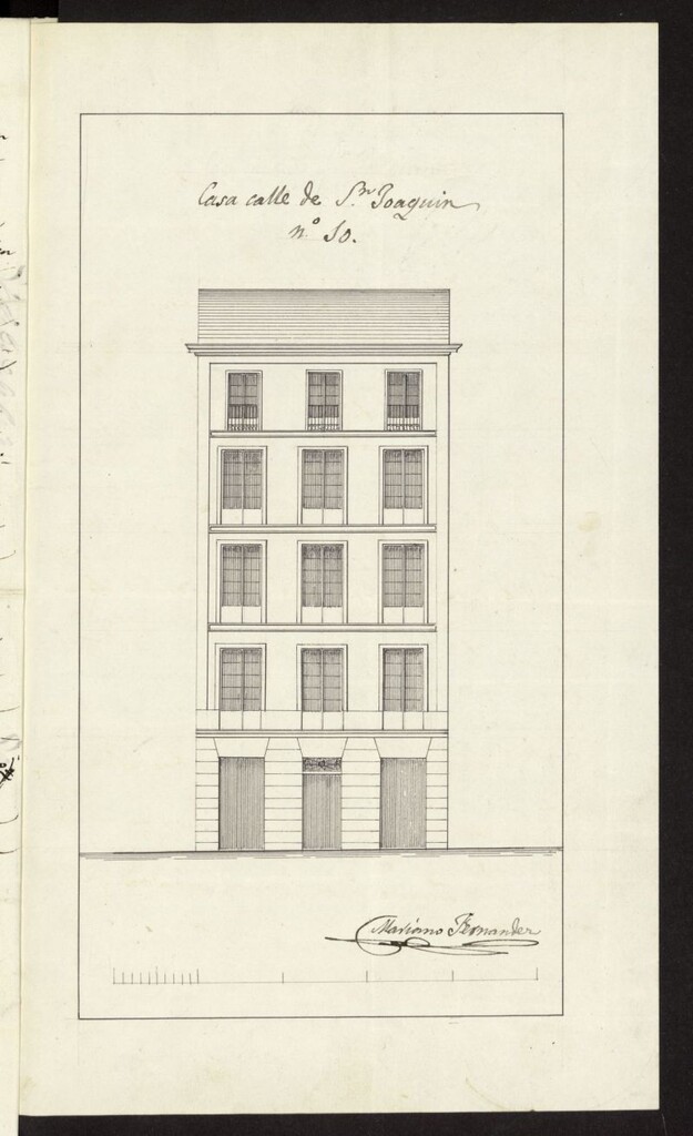 Miniatura de D. Nicolás Fernández, licencia para demoler y reconstruir la casa de S. Joaquín nº 10 moderno. (1856)