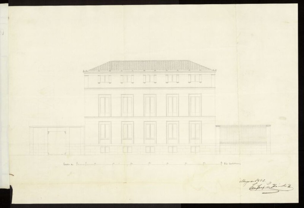 Miniatura de D. Antonio Terrero, licencia  para construir de nueva planta en el paseo de Recoletos. (1856)