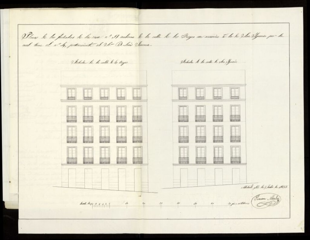Miniatura de D. Luis Jiménez, sobre edificar una casa calle de los Reyes nº 17 nuevo con vuelta a la S. Ignacio nº 4 también nuevo manzana 529