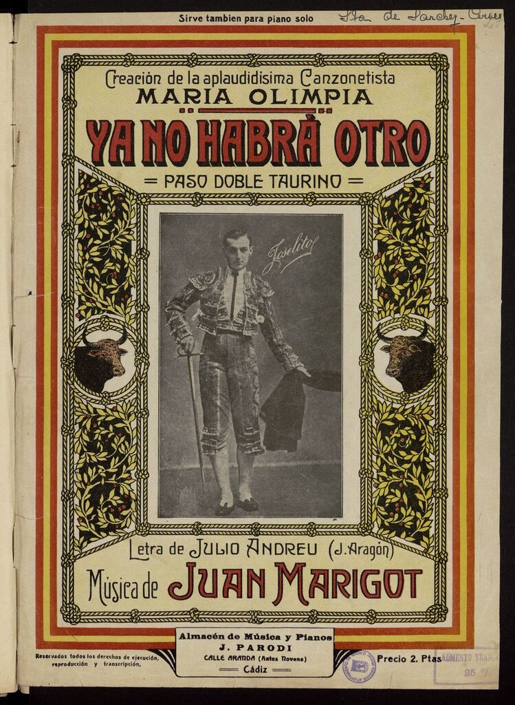 Miniatura de Ya no habrá otro: pasodoble taurino