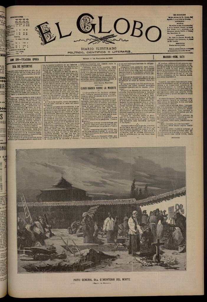 Miniatura de El Globo : diario ilustrado del 1 de noviembre de 1890, nº 5476