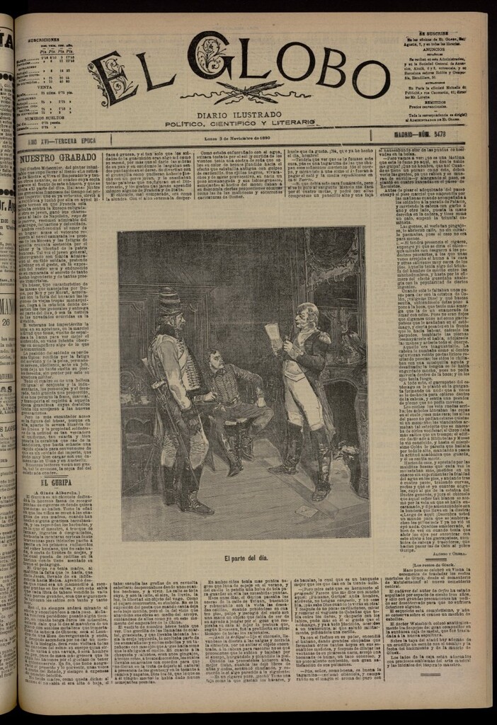 Miniatura de El Globo : diario ilustrado del 3 de noviembre de 1890, nº 5478