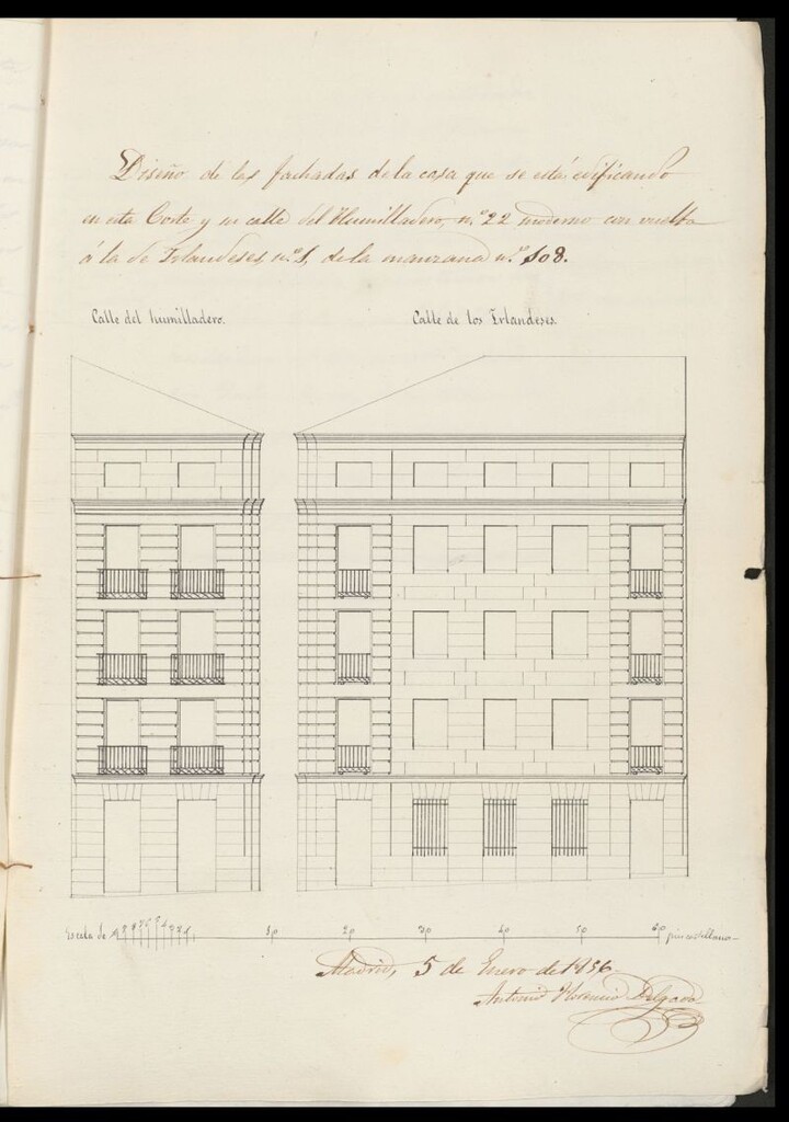 Miniatura de D. Antonio Florencio Delgado, sobre rectificar la casa calle Humilladero nº 22 nuevo con vuelta a la de Irlandeses, nº 1, manzana 108