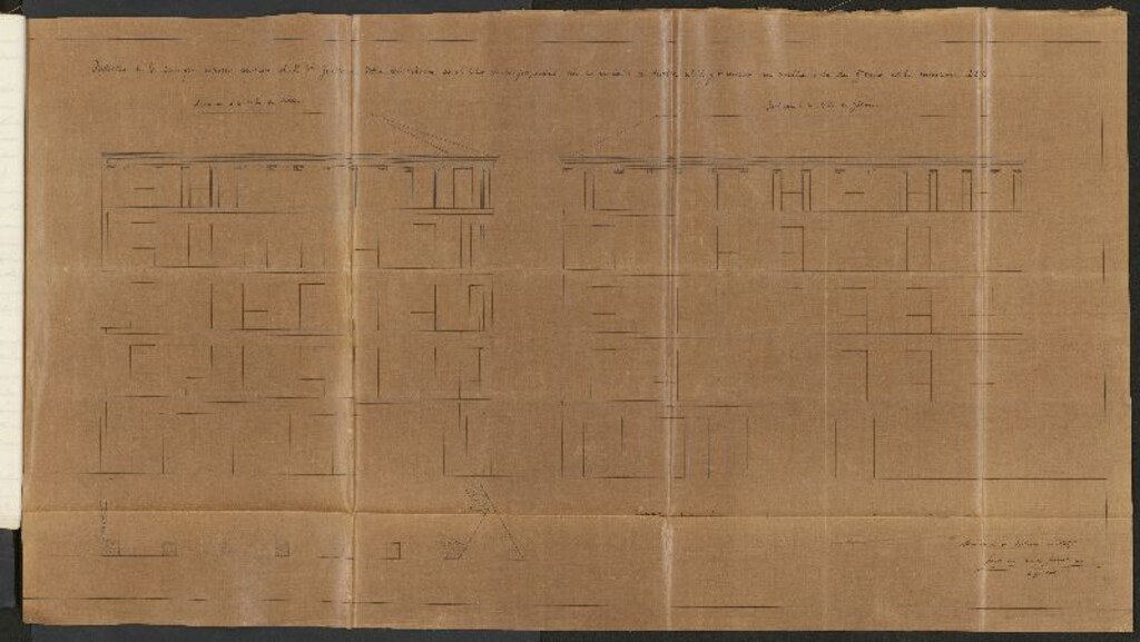 Miniatura de Los Sres. Ortiz del Rivero hermanos, licencia para edificar de nueva planta en la calle de Sevilla nºs 4 y 6 con vuelta de la de Gitanos nº 1, manzana 267. (1856)