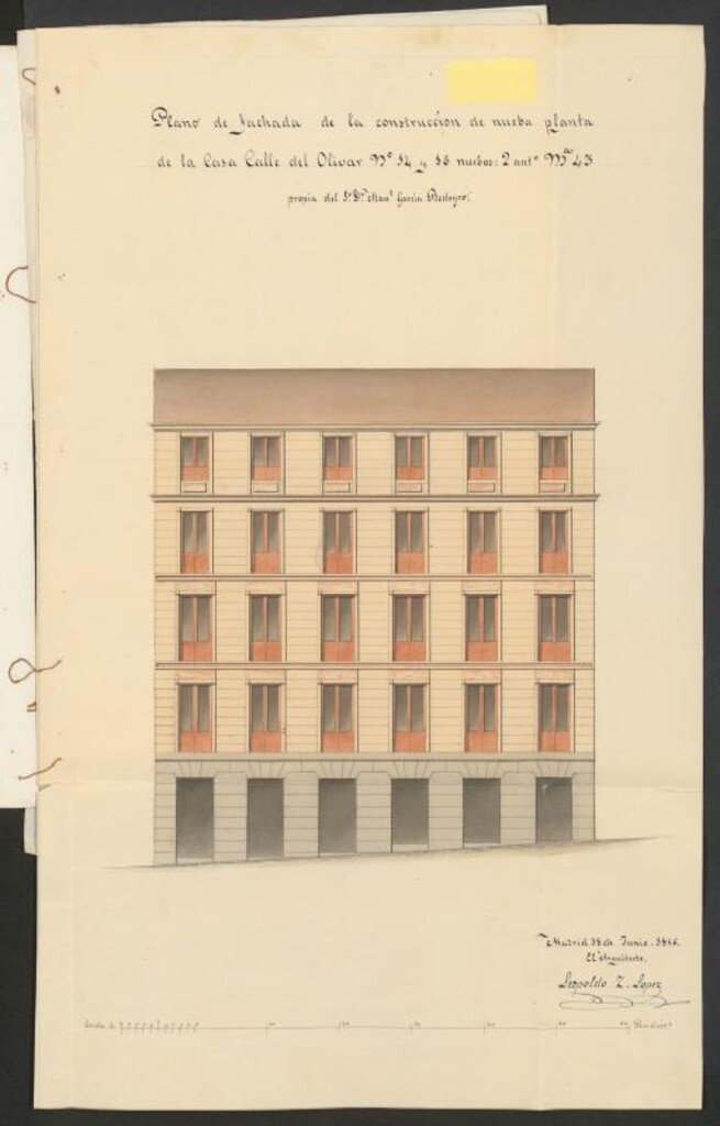 Miniatura de D. Manuel García-Besteiro, licencia para reconstruir la casa calle del Olivar, nº 14 y 16. (1856)