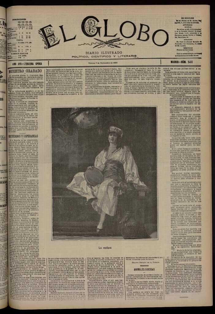 Miniatura de El Globo : diario ilustrado del 7 de noviembre de 1890, nº 5482
