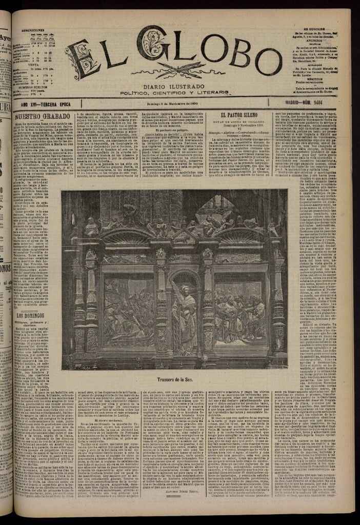 Miniatura de El Globo : diario ilustrado del 9 de noviembre de 1890, nº 5484