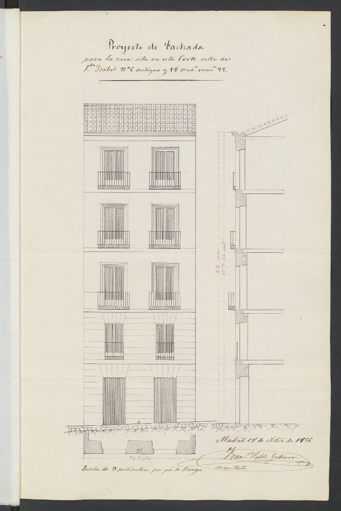 Miniatura de D. Miguel Pérez Fernández, licencia para construir de nueva planta la casa calle de Sta. Isabel nº 18, manzana 25. (1857-58)