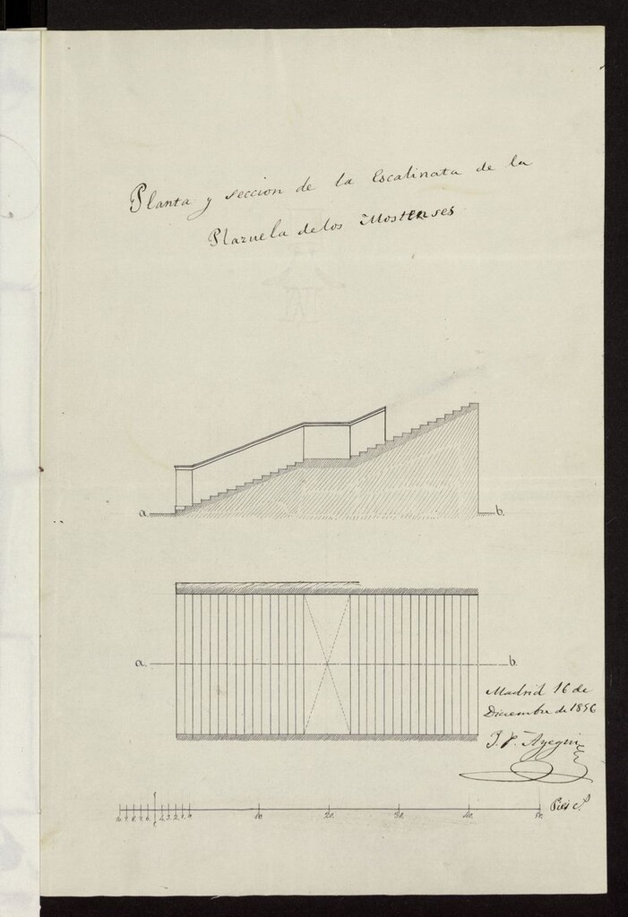 Miniatura de D. Domingo Domínguez, pide la reforma de la Plazuela de los Mostenses en razón a su mal estado. (1856-58)