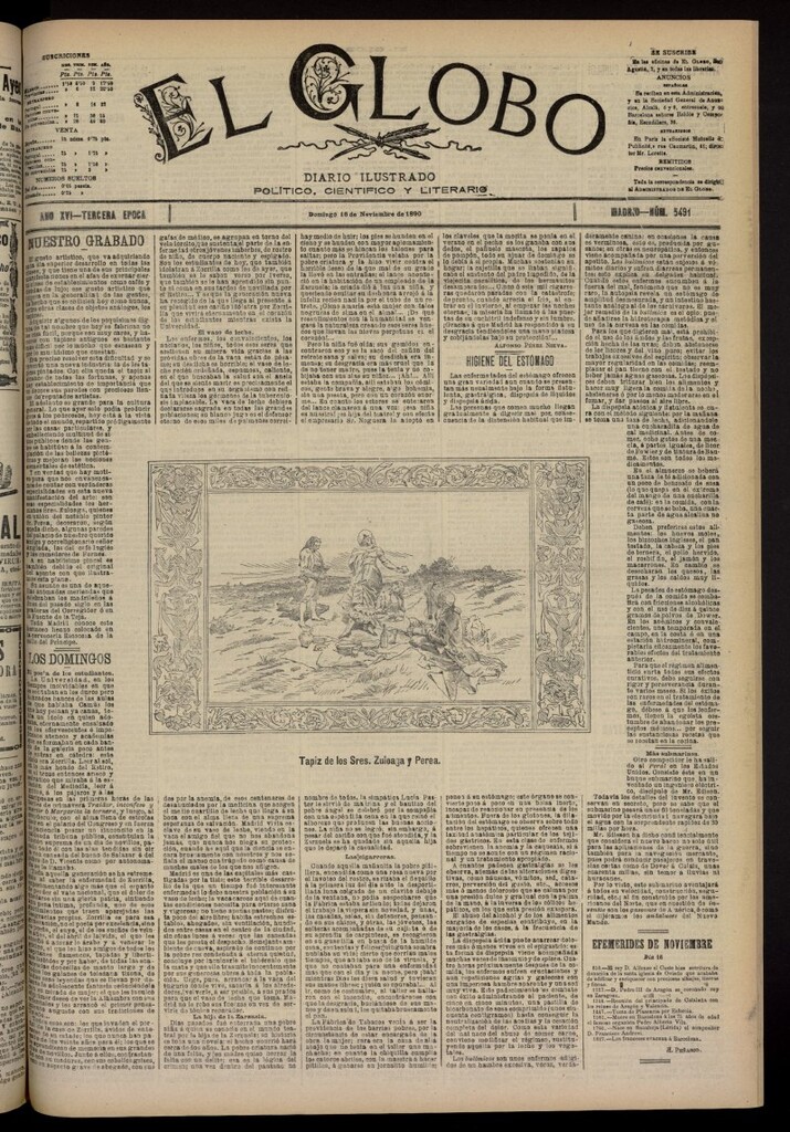 Miniatura de El Globo : diario ilustrado del 16 de noviembre de 1890, nº 5491