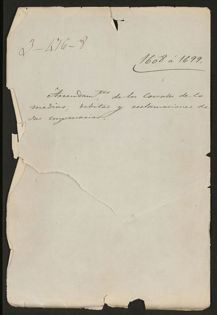 Miniatura de Arrendamientos de los corrales de comedias; débitos y reclamaciones de sus empresarios