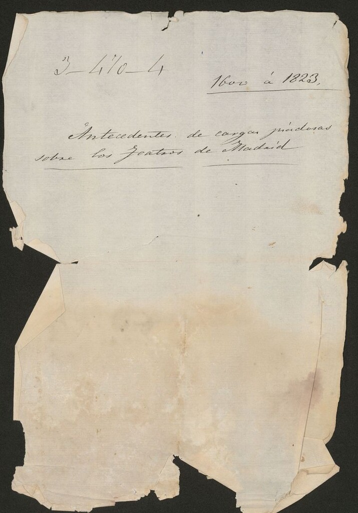 Miniatura de Antecedentes de cargas piadosas sobre los teatros de Madrid (1823)