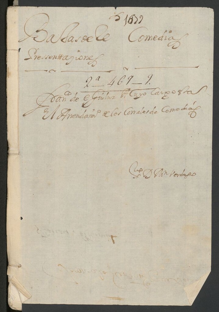 Miniatura de Francisco de Eguiluz a cuyo cargo está el arrendamiento de los corrales de comedias