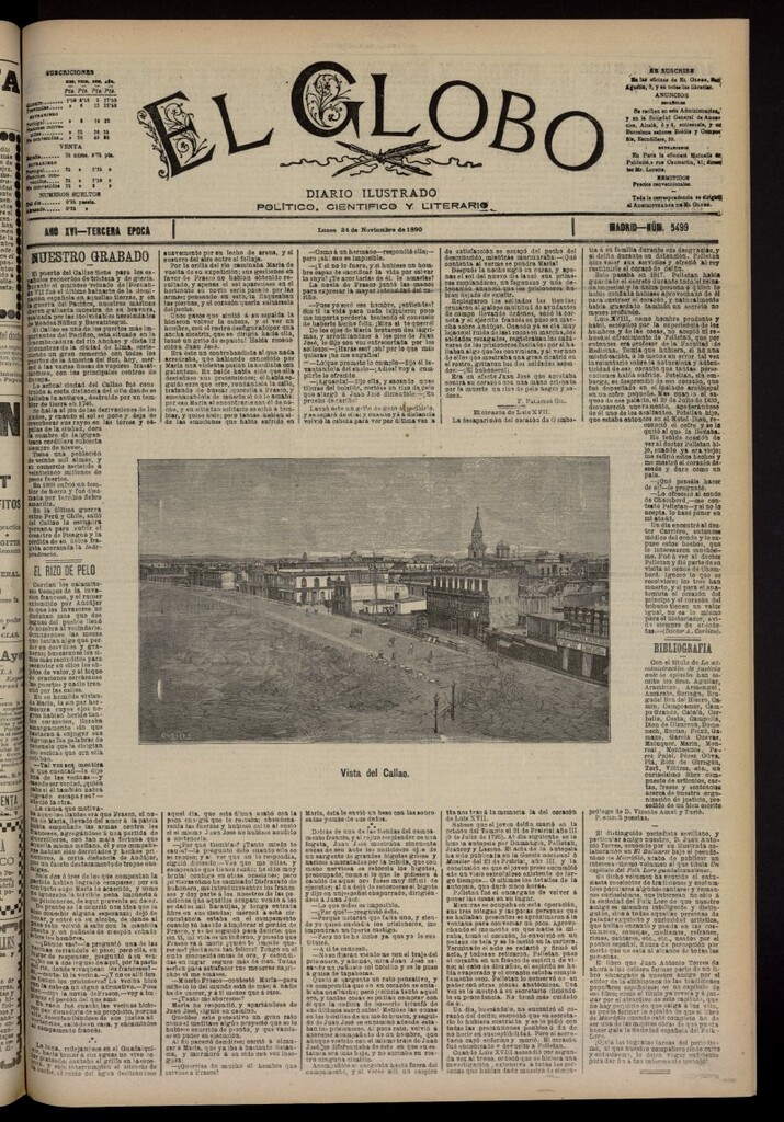 Miniatura de El Globo : diario ilustrado del 24 de noviembre de 1890, nº 5499