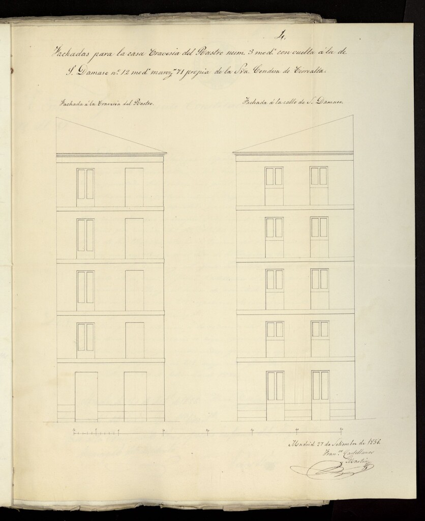 Miniatura de D. Marcos Gallastegui, apoderado la  Sª condesa de Torre Alta, licencia para edificar de nueva planta en la Travesía del Rastro, nº 3. (1856)