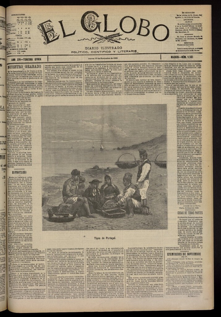 Miniatura de El Globo : diario ilustrado del 27 de noviembre de 1890, nº 5502