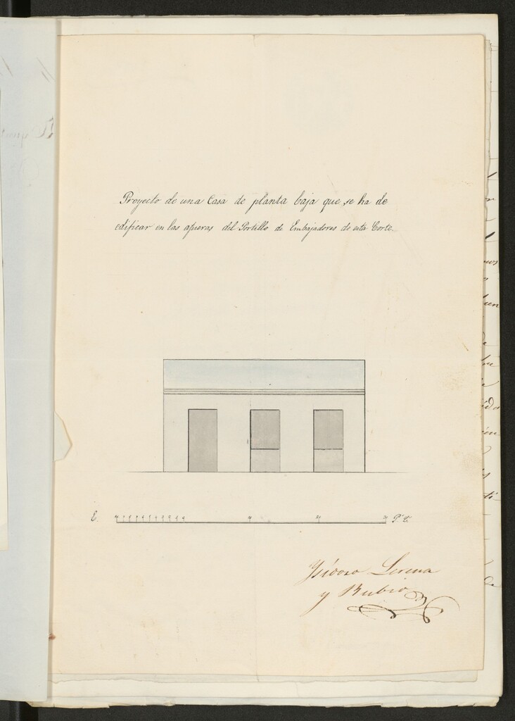 Miniatura de D. Marcos de S. José , licencia  para construir una casa de planta baja en las afueras del Portillo de Embajadores