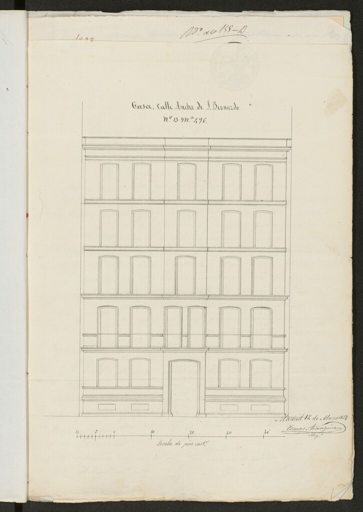 Miniatura de Dª. María Mercedes Bulnes y Solera, licencia para construir de nuevo la casa calle Ancha  del S. Bernardo, nº 13, manzana 496