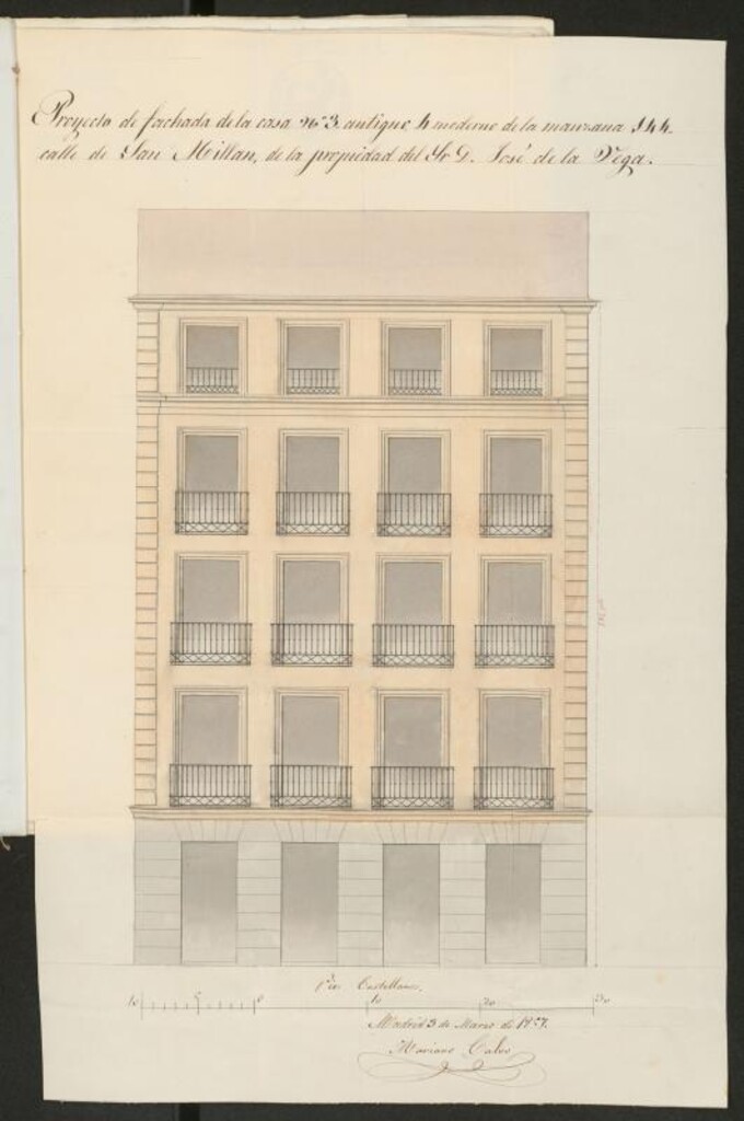 Miniatura de D. José de la Vega, licencia para demoler y reedificar la casa calle de S. Millán nº 4, manzana 144