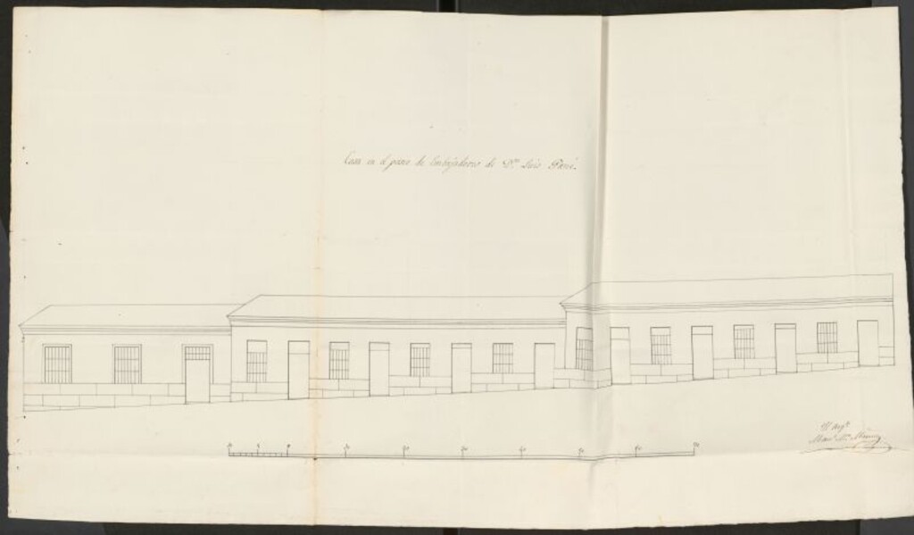 Miniatura de D. Luis Pané, licencia para construir en las afueras del Portillo de Embajadores, manzana 1. (1857)